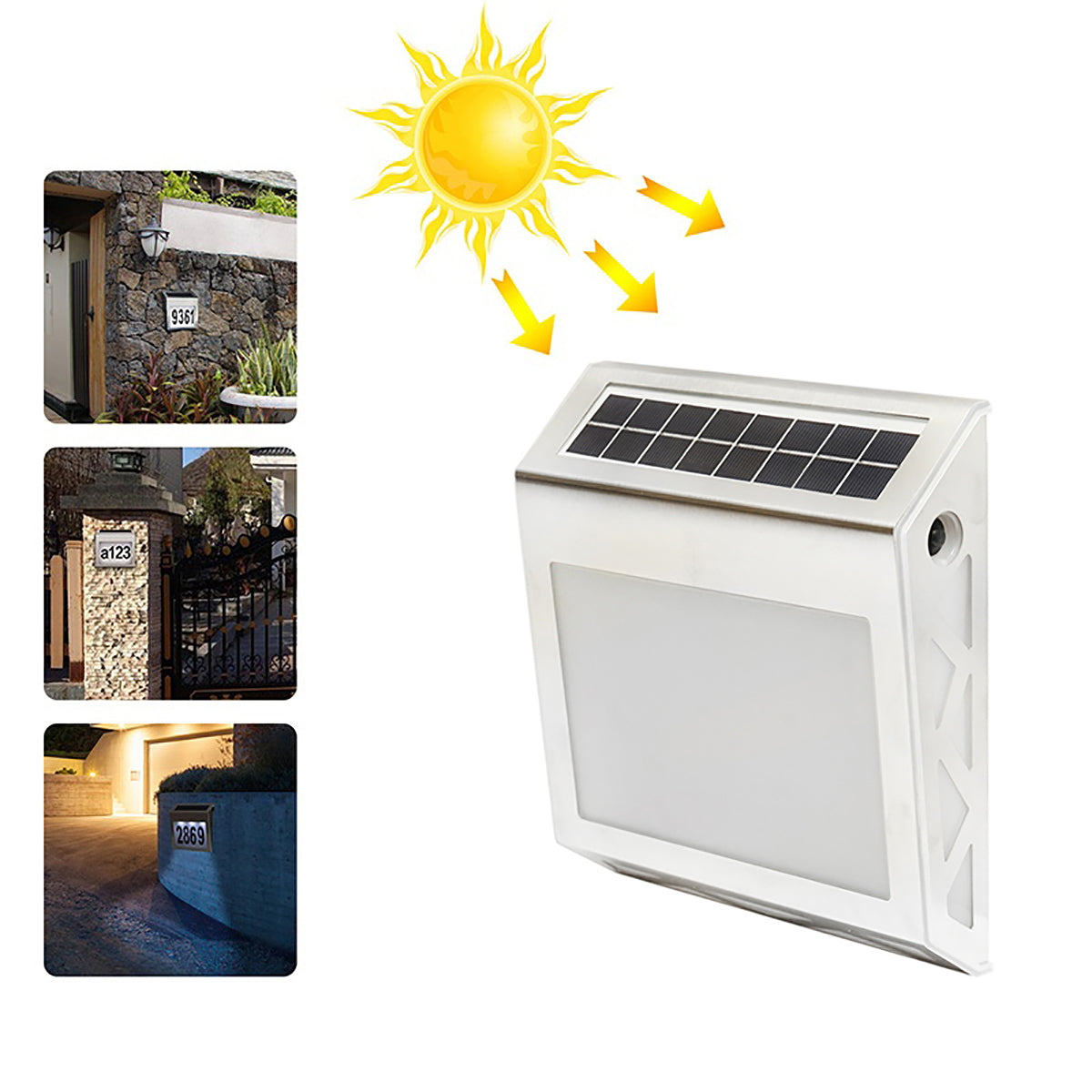 LED lamp 8x0.2W with number display, 4V/0.6W solar panel and 3.2V/500mAh battery Breckner Germany